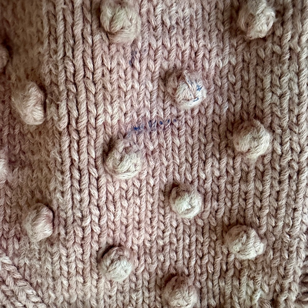 Misha and Puff Girls' Pink Popcorn Cardigan Sweater- 3-4Y - Picture 4 of 6